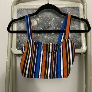 Forever 21, Cropped Colorful Shirt, Size Small